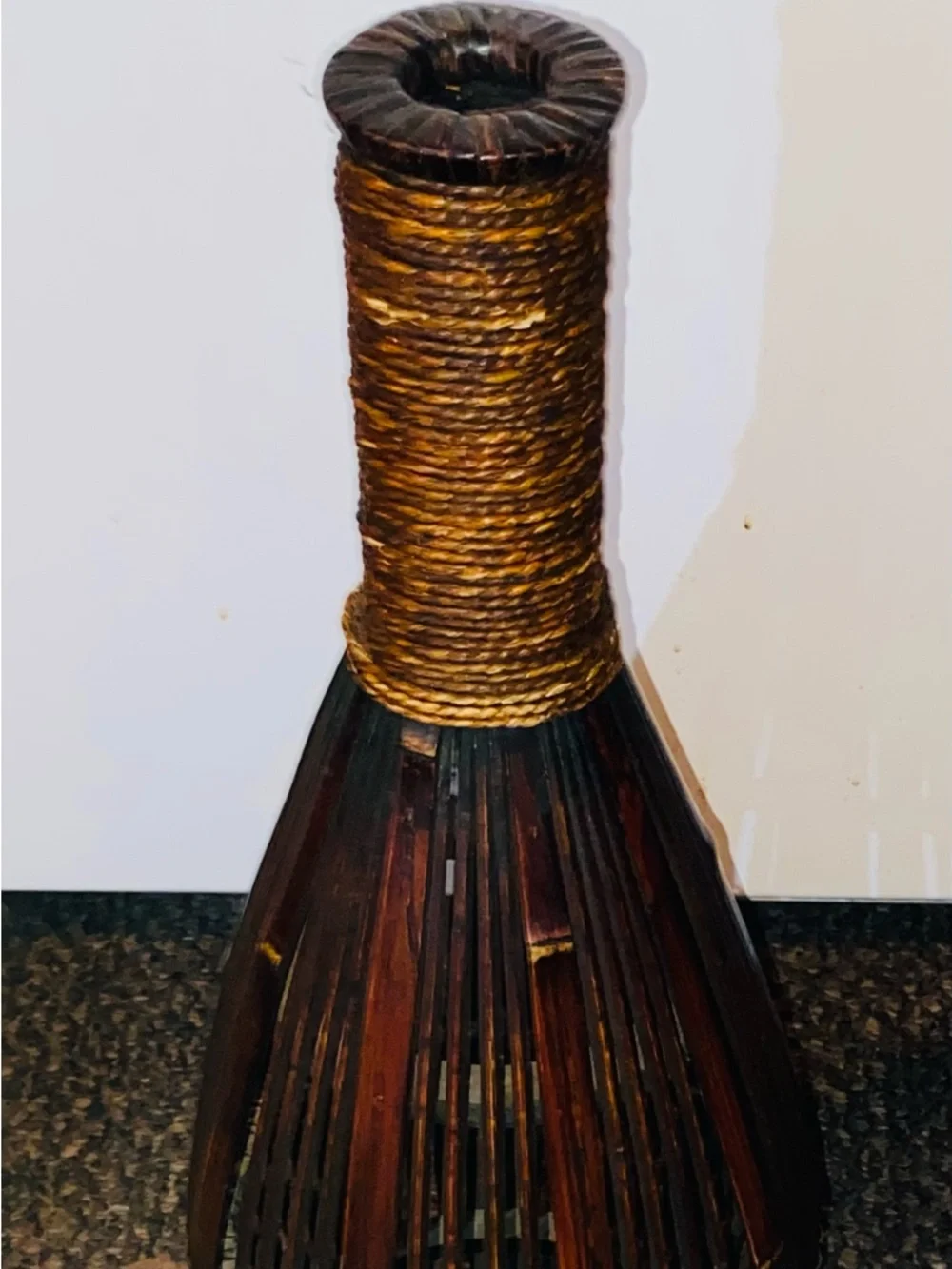 Creative Home Accents Decorative Brown Wicker Woven Floor Vase🏺NOT Water Tight